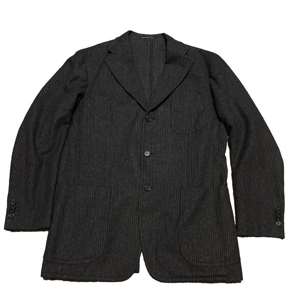 Etro ETROlite Wool Blend Sport Coat 3 Button US 40 Grays Black Stripped